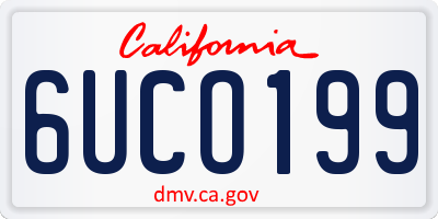 CA license plate 6UCO199