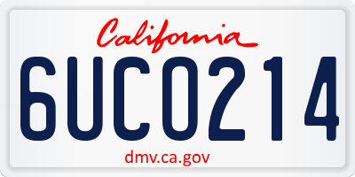 CA license plate 6UCO214