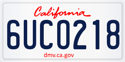 CA license plate 6UCO218