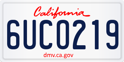CA license plate 6UCO219