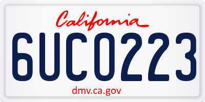 CA license plate 6UCO223