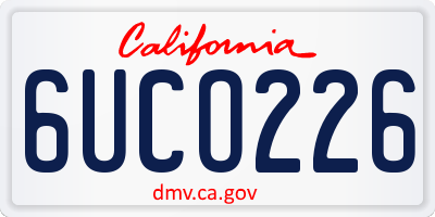 CA license plate 6UCO226