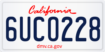 CA license plate 6UCO228