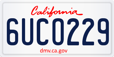 CA license plate 6UCO229