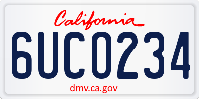 CA license plate 6UCO234
