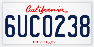 CA license plate 6UCO238