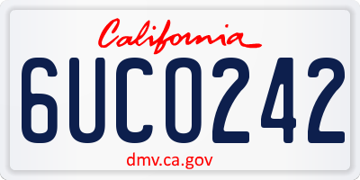 CA license plate 6UCO242