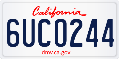 CA license plate 6UCO244