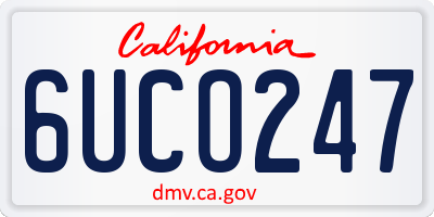 CA license plate 6UCO247