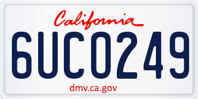 CA license plate 6UCO249