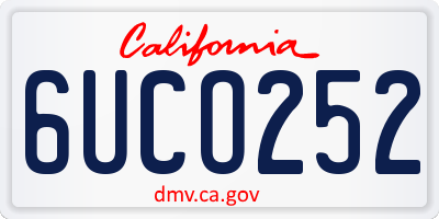 CA license plate 6UCO252
