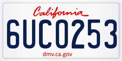 CA license plate 6UCO253