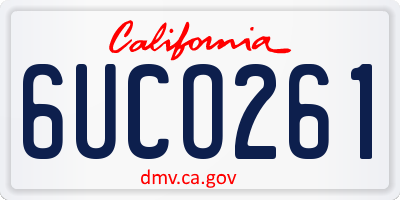 CA license plate 6UCO261