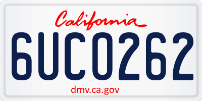 CA license plate 6UCO262