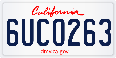 CA license plate 6UCO263