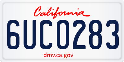 CA license plate 6UCO283