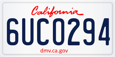 CA license plate 6UCO294