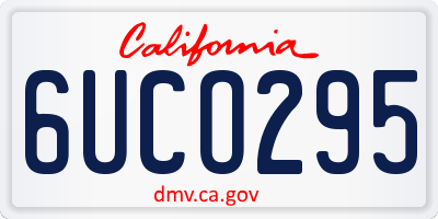 CA license plate 6UCO295