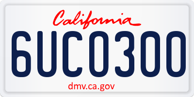 CA license plate 6UCO300