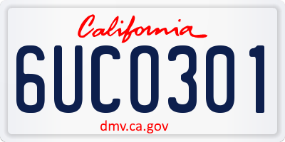 CA license plate 6UCO301
