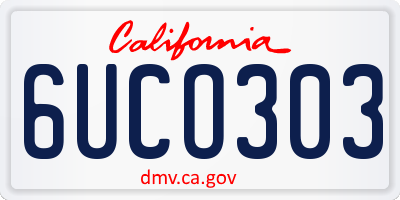 CA license plate 6UCO303