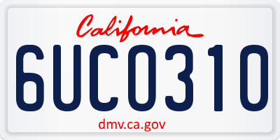 CA license plate 6UCO310