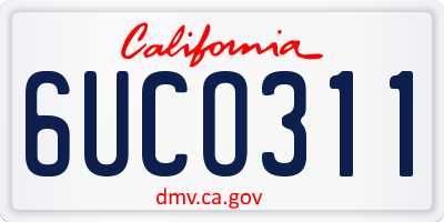 CA license plate 6UCO311