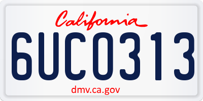 CA license plate 6UCO313