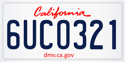 CA license plate 6UCO321