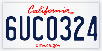 CA license plate 6UCO324