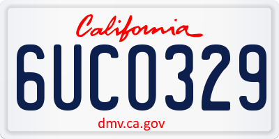CA license plate 6UCO329