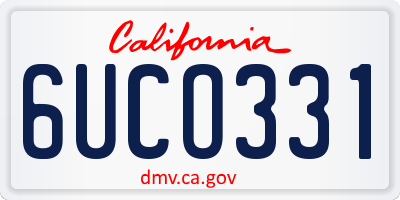 CA license plate 6UCO331