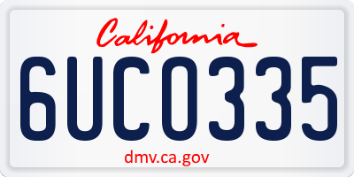 CA license plate 6UCO335