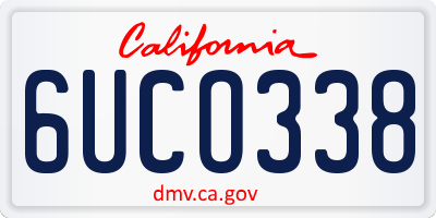 CA license plate 6UCO338