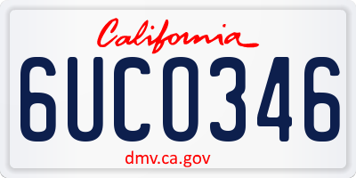 CA license plate 6UCO346