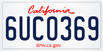 CA license plate 6UCO369
