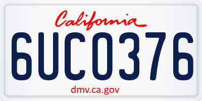 CA license plate 6UCO376