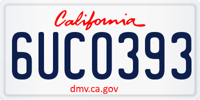 CA license plate 6UCO393
