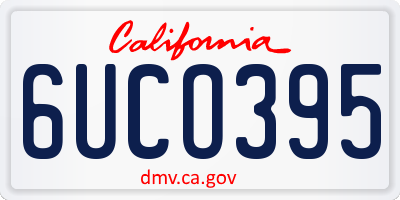 CA license plate 6UCO395