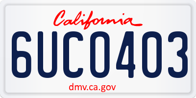 CA license plate 6UCO403