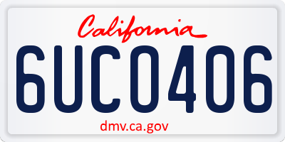 CA license plate 6UCO406
