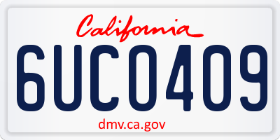 CA license plate 6UCO409