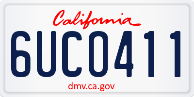 CA license plate 6UCO411