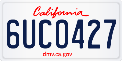 CA license plate 6UCO427