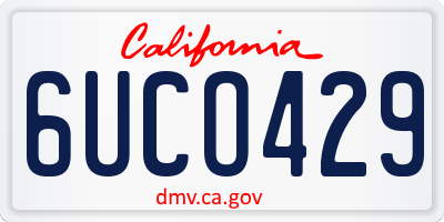 CA license plate 6UCO429