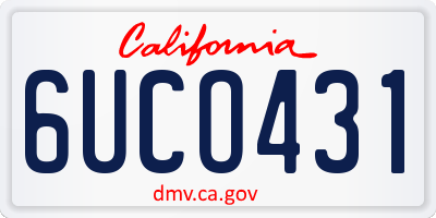 CA license plate 6UCO431