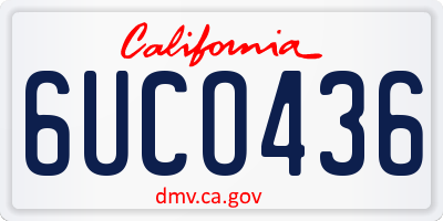 CA license plate 6UCO436