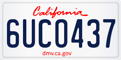 CA license plate 6UCO437