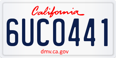 CA license plate 6UCO441