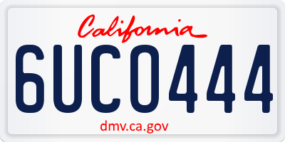 CA license plate 6UCO444
